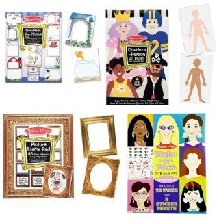 Melissa and Doug Complete the Picture, Create a Person, Picture Frame, and Create a Face Pad Bundle: Toys & Games
