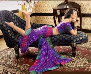 Charita Deep Mauve Faux Crepe Luxury Party Wear Sari saree: World Apparel: Clothing