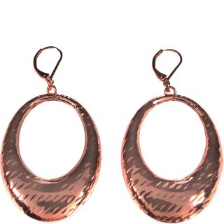 Alexa Starr Hammered Copper Oval Hoop Drop Earrings
