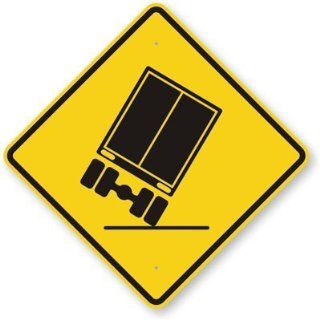 Truck Falling Graphic, High Intensity Grade Reflective Sign, 80 mil Aluminum, 24" x 24" : Yard Signs : Patio, Lawn & Garden