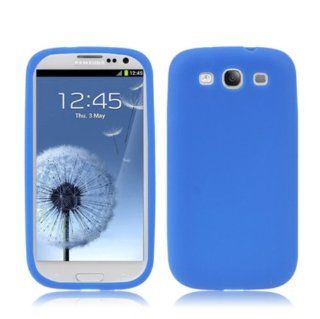 Mobilizers Soft Silicone Skin Case Cover For Samsung Galaxy S3 SIII I9300 With Screen Protector   Blue: Cell Phones & Accessories