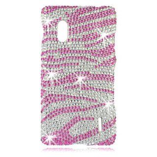 Talon Full Diamond Bling Cell Phone Case Cover Shell for LG E970 Optimus G (Zebra  Hot Pink)   AT&T: Cell Phones & Accessories