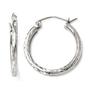 14k White gold Leslies Hinged Hoop Earrings: Jewelry