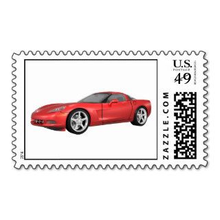 2008 Corvette Sports Car Red Finish Postage