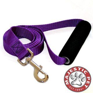 Majestic Pet 1 Inch by 4 Feet Easy Grip Handle Pet Leash for Dogs, Purple : Pet Supplies