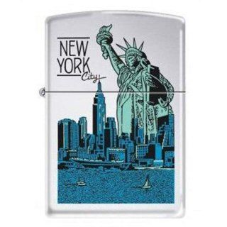 Zippo "Statue of Liberty New York Skyline" High Polish Chrome Lighter, 4790: Health & Personal Care
