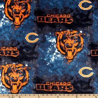 60'' Wide NFL Fleece Chicago Bears Blue/Orange Fabric By The Yard: Arts, Crafts & Sewing