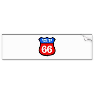 Blue & Red Route 66 Sign Bumper Sticker