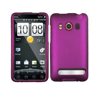 Purple Rubberized Snap on Hard Case Faceplate for Sprint Htc Evo 4g: Cell Phones & Accessories