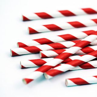 red twist stripe party straws by postbox party