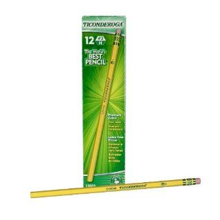 Dixon Ticonderoga Wood Cased #3 H Pencils, Box of 12, Yellow (13883) : Wood Lead Pencils : Office Products