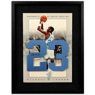 Michael Jordan North Carolina Tar Heels Autographed Jersey Numbers Piece : Sports Related Trading Cards : Sports & Outdoors