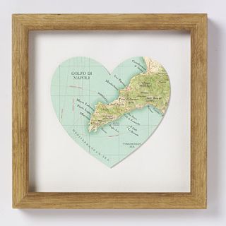 sorrento map heart print by bombus off the peg