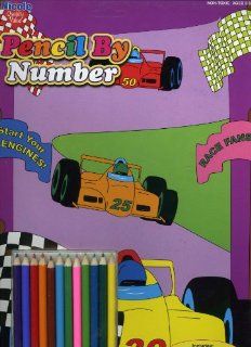 Children's Race Cars Pencil By Number Kit: Toys & Games
