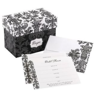Damask Shower Invitations & Recipe Box Gift Set