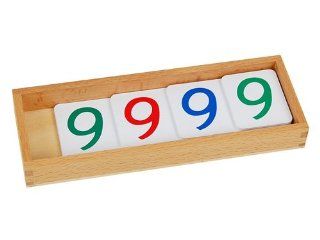 Montessori Large Plastic Number Cards With Box (1 9000): Toys & Games