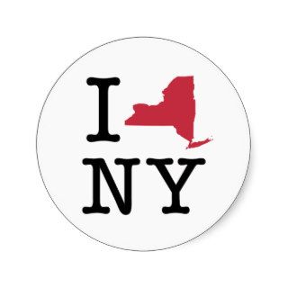 I Love New York Round Stickers