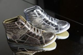 Damen Sneakers Gold Silber neu Glitzer: Schuhe & Handtaschen