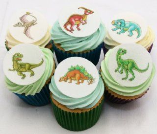 Wunderschne essbare Kuchendekorationen   48 Dinosaurier / 48 Edible Dinosaur Cake Decorations: Küche & Haushalt