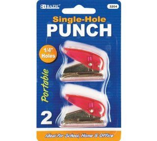 Bazic Portable Single Hole Paper Punch, 2 per Pack (Case of 24) : Office Products