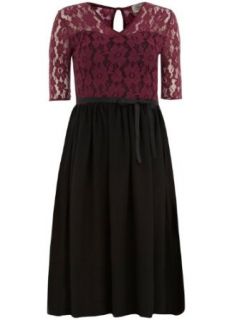 Spitzespitzenschliessen damen elegant Midi Kleid Gre 38 44 purple lace top dress (40): Bekleidung