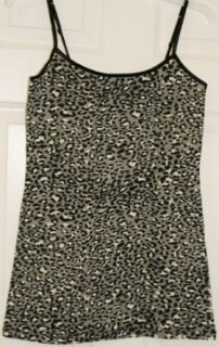 Leopard Print Cami Top w/ Adj. Spaghetti Straps, 95/5 Cotton Lycra, Junior Size at  Womens Clothing store