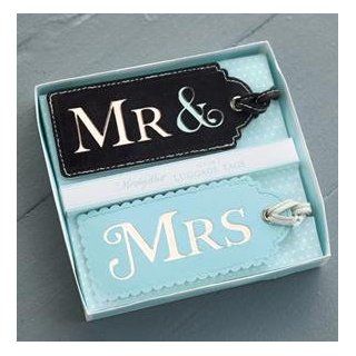 Mindy Weiss for Two's Company   Mr. and Mrs His and Hers Set of 2 Luggage Tags in Gift Box: Clothing