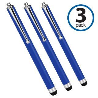 BoxWave Capacitive Stylus (3 Pack) for Apple iPad 4, iPad 3, iPad 2, iPhone 5, iPhone 4S/4, Galaxy Note 2, Galaxy S4, Galaxy S3, HTC One, LG Nexus 4, BlackBerry Z10, Nokia Lumia 900, Google Nexus 7, All Touch Screen Tablets (Lunar Blue): Cell Phones & 