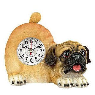 Dog Wagging Tail Desk Clock Accessory Pug Breed : Everything Else
