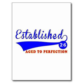 26 Birthday Aged To Perfection Postcards