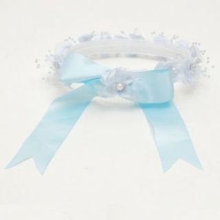 Lito Girls Lt Blue Floral Pearl Satin Bow Special Occasion Hair Wreath Lito Clothing