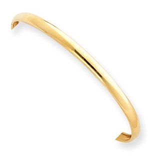 14k Yellow Gold 3mm Plain Flexible Baby Bangle. Comes in a lovely Gift Box: Jewelry
