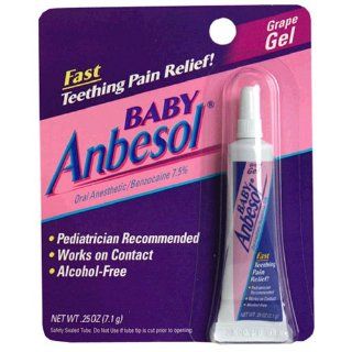 Baby Anbesol Oral Anesthetic Gel, Grape, .25 Ounce Tubes (Pack of 4): Health & Personal Care