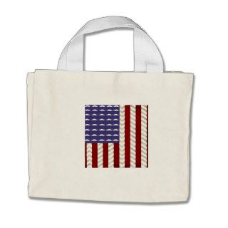 American flag, funny mustaches & chevron pattern canvas bag