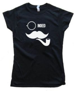 Womens INDEED LIKE A SIR PIPE MUSTACHE MOVEMBER   Tee Shirt Anvil Softstyle: Clothing