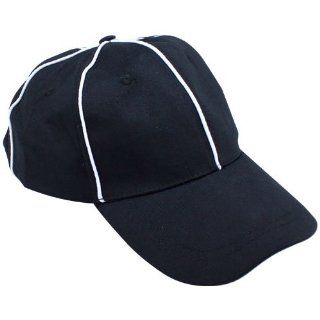 Official Black with White Stripes Referee / Umpire Cap by Crown Sporting Goods : Referee Uniforms : Sports & Outdoors