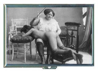 Lesbian Spanking Sexy Antique Cigarette Case, ID Wallet USA Made : Office Products