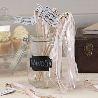 vintage style light pink wedding wands by ginger ray