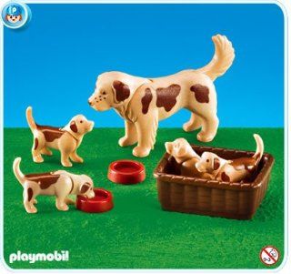 Playmobil Dog with Puppies: Toys & Games