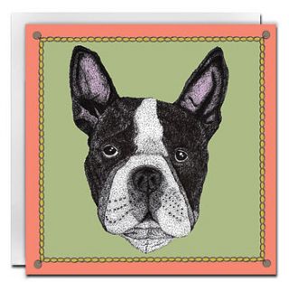 boston terrier card by graduate collection