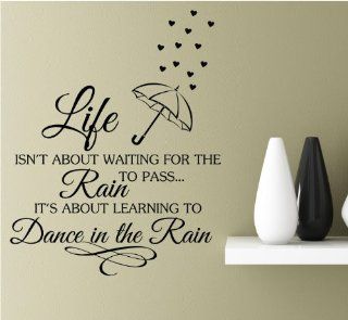 Life isn't about waiting for the rain to passIt's about learning to dance in the rain with umbrella Vinyl Decal Matte Black Decor Decal Skin Sticker Laptop: Everything Else