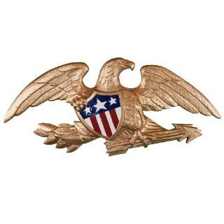 Montague Metal Products Deluxe Flagpole Wall Eagle, 23 Inch, Gold  Wall Sculptures  Patio, Lawn & Garden