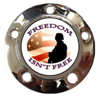 D&L DerbyCappers Freedom Isn't Free Timer Cover for Harley Davidson Motorcycles   Gloss Black Finish   5 bolt pattern: Automotive