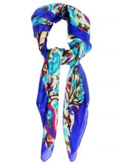 Scarf Hub Womens Silk Scarf  Multi Color Digital Design   38 By 40 Inches at  Womens Clothing store: Fashion Scarves