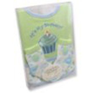 "It's My Birthday"Bib and Sock Set Green with Blue Baby