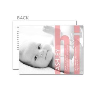 Birth Announcements   Baby's Big Hi: Medium Pink Birth Announcement Postcards: Health & Personal Care