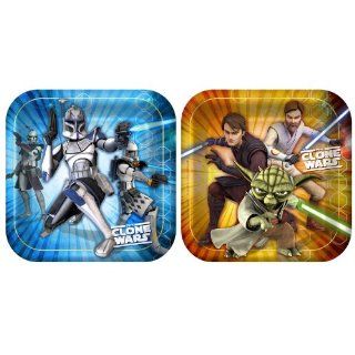Lets Party By Hallmark Star Wars The Clone Wars Opposing Forces Square Dinner Plates  Other Products  