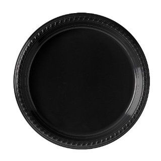 Solo PS15E 0099 Polystyrene Plastic Medium Weight Party Dinnerware Plate, 10 19/64" Diameter x 51/64" Height, Black (Case of 500)