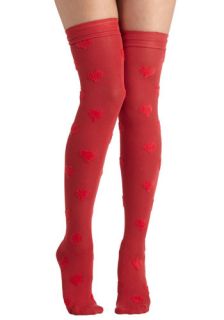 Betsey Johnson Warm, Fuzzy Feelings Socks in Red  Mod Retro Vintage Socks