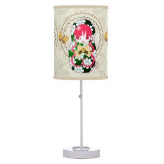 Kawaii Gold Bow and Flowers Matryoshka Lamp